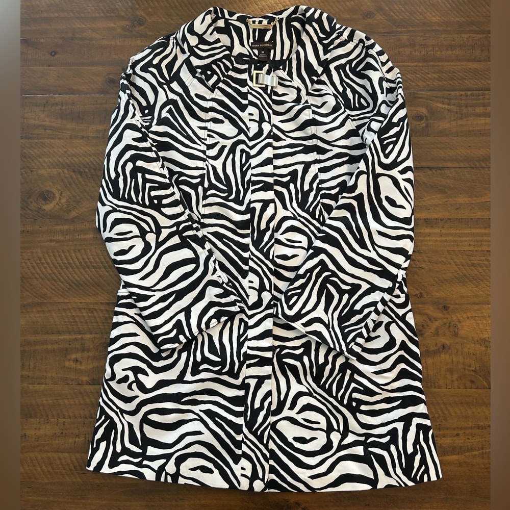 Dana Buchman Women’s Zebra Print Trench Coat Size XS